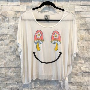 UNIF mushroom smiley face T shirt
